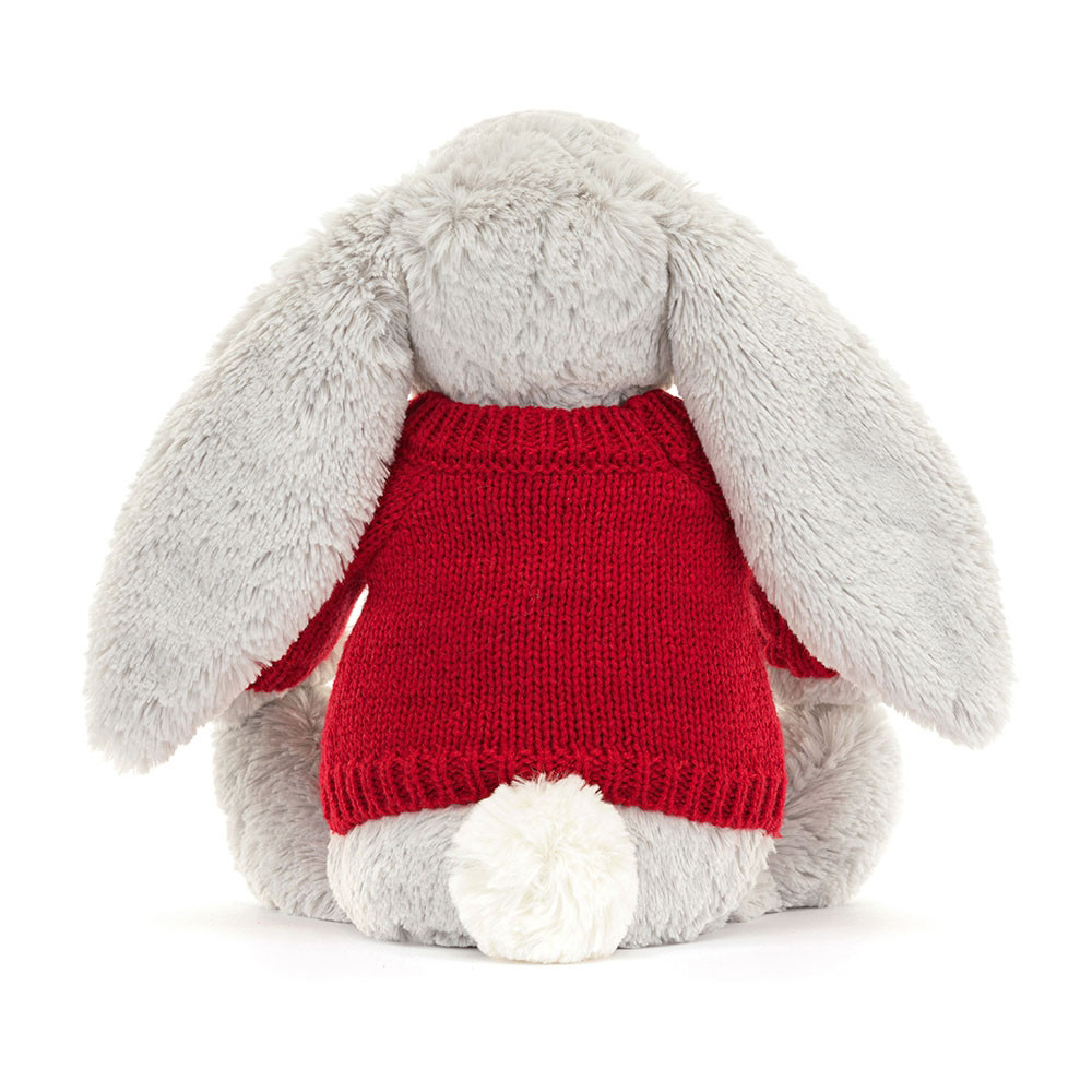 Bashful Silver Bunny with Personalized Red Jumper — image 4