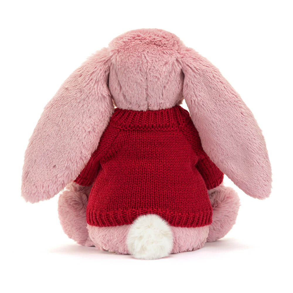 Bashful Tulip Pink Bunny with Personalized Red Jumper — image 4