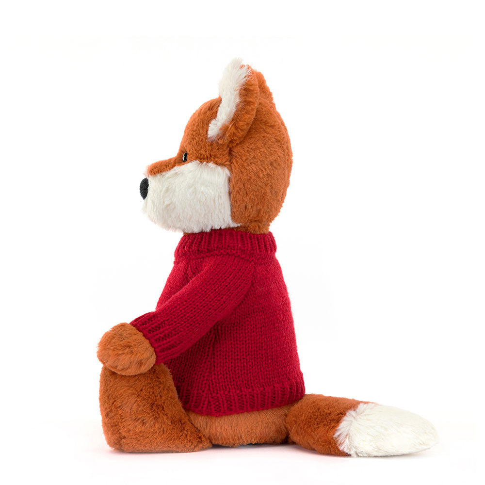 Bashful Fox Cub with Personalized Red Jumper — image 3