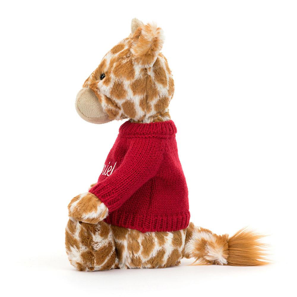 Bashful Giraffe with Personalized Red Jumper — image 3
