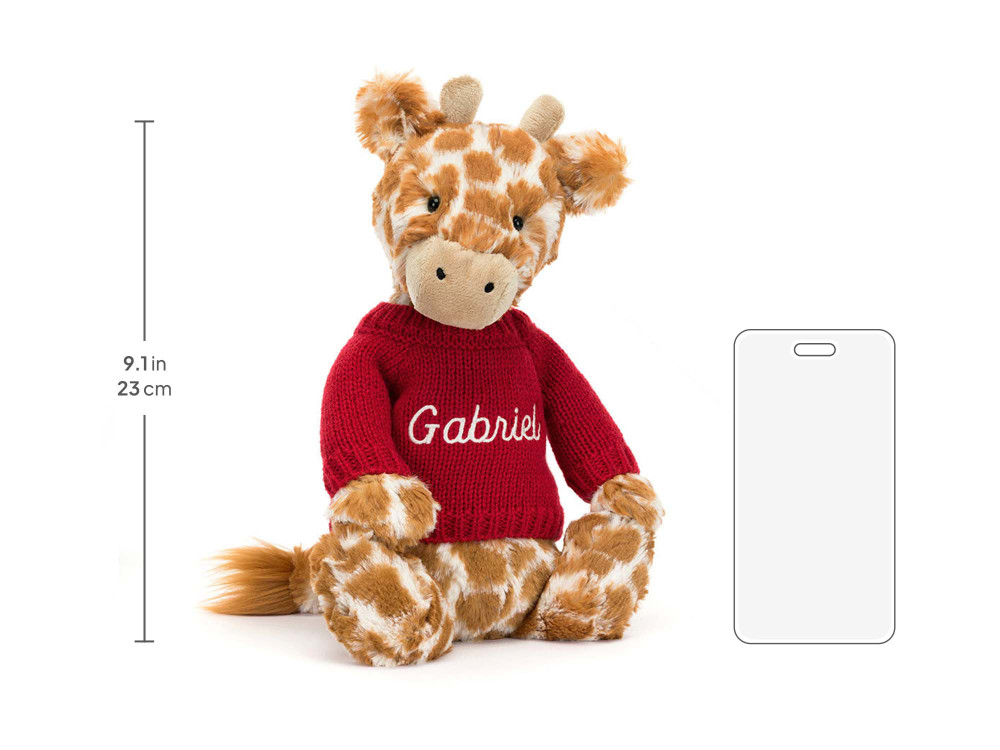 Bashful Giraffe with Personalized Red Jumper — image 5