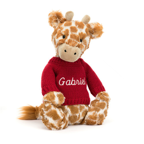 Bashful Giraffe with Personalized Red Jumper — image 6