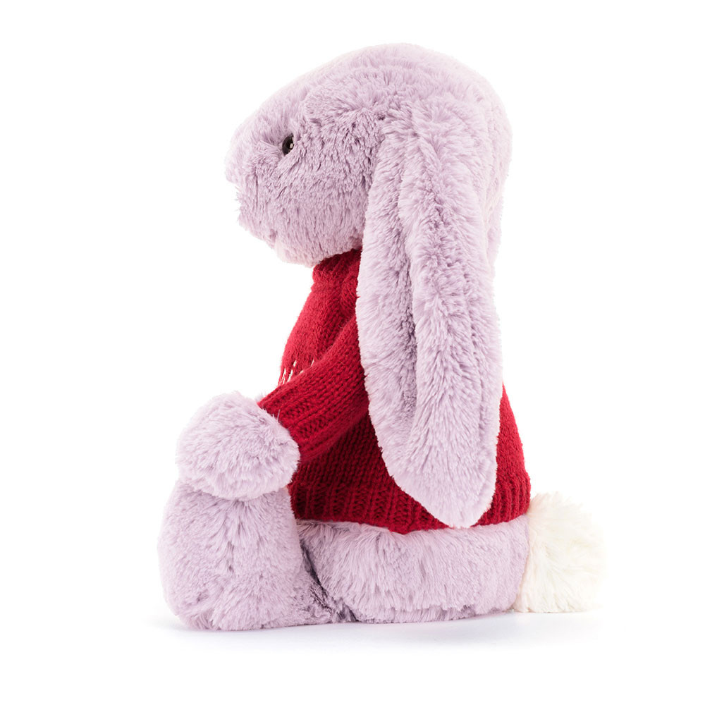 Bashful Lilac Bunny with Personalized Red Jumper — image 3