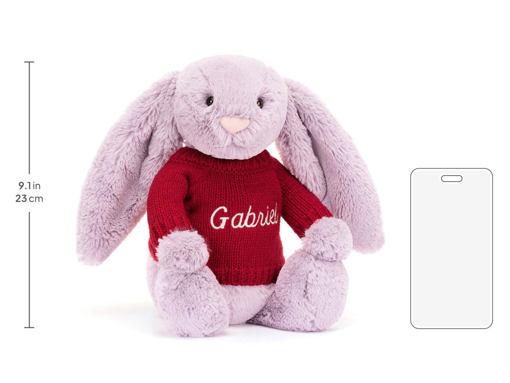 Bashful Lilac Bunny with Personalized Red Jumper — image 5