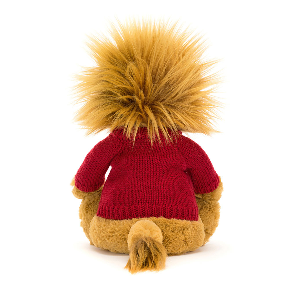 Bashful Lion with Personalized Red Jumper — image 4