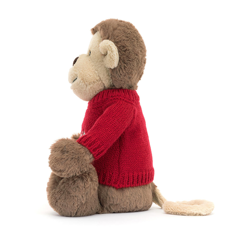 Bashful Monkey with Personalized Red Jumper — image 3