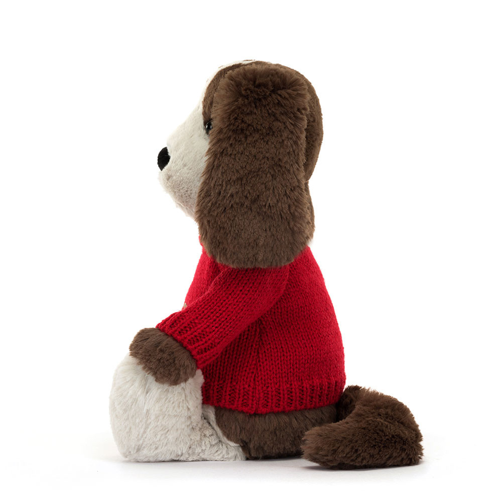 Bashful Fudge Puppy with Personalized Red Jumper — image 3