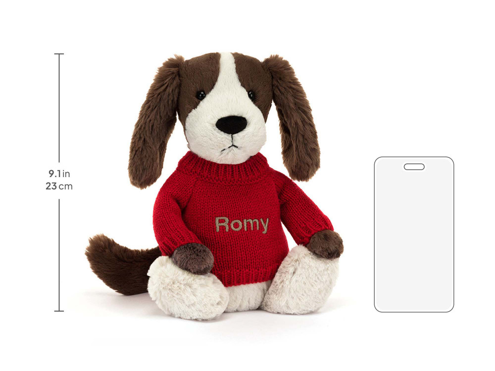 Bashful Fudge Puppy with Personalized Red Jumper — image 5