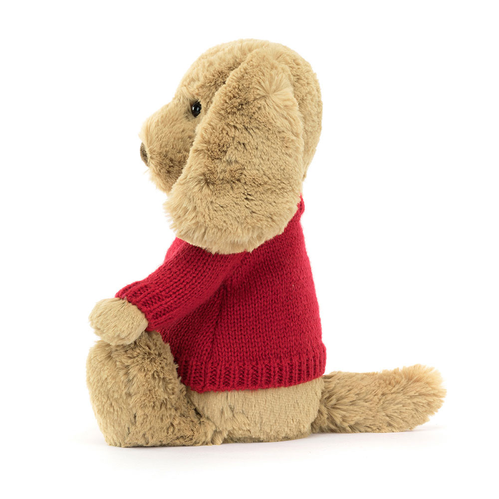 Bashful Toffee Puppy with Personalized Red Jumper — image 3