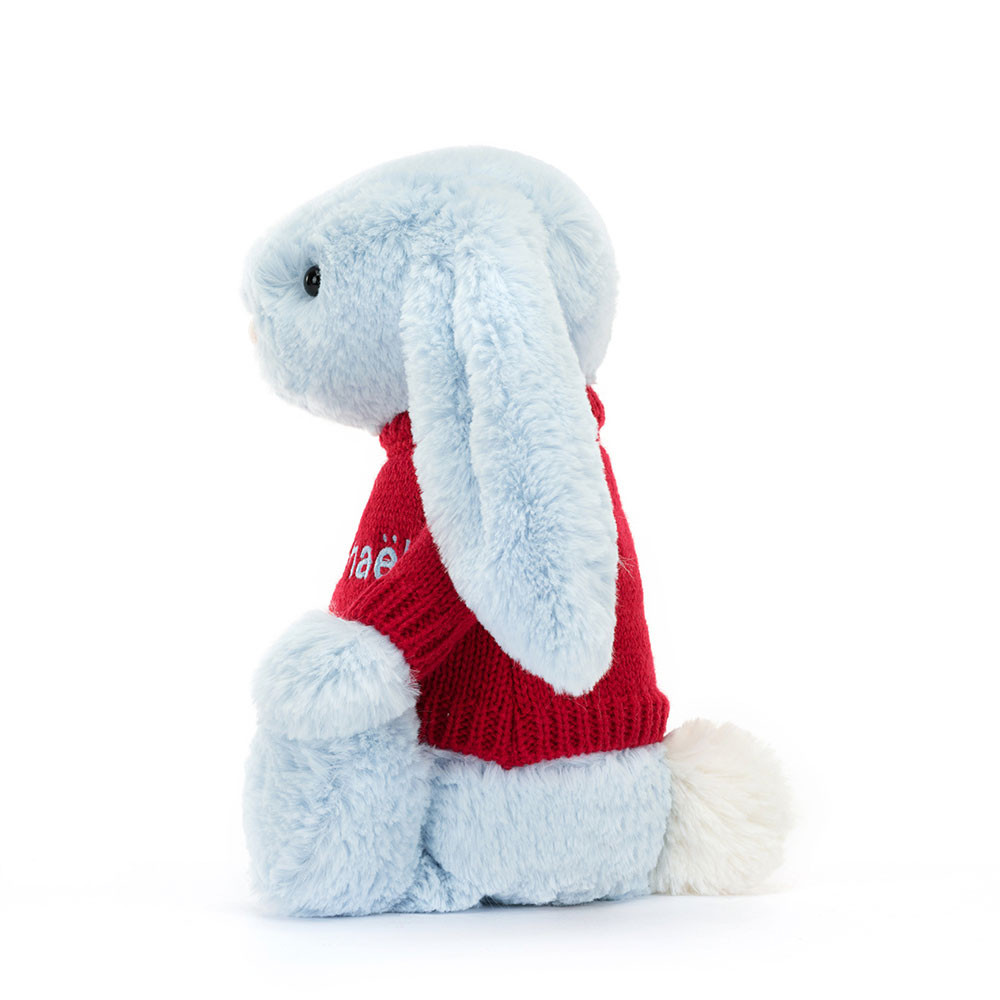Bashful Blue Bunny with Personalized Red Jumper — image 3