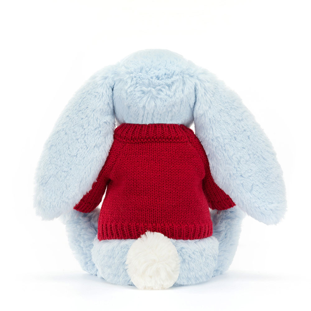 Bashful Blue Bunny with Personalized Red Jumper — image 4